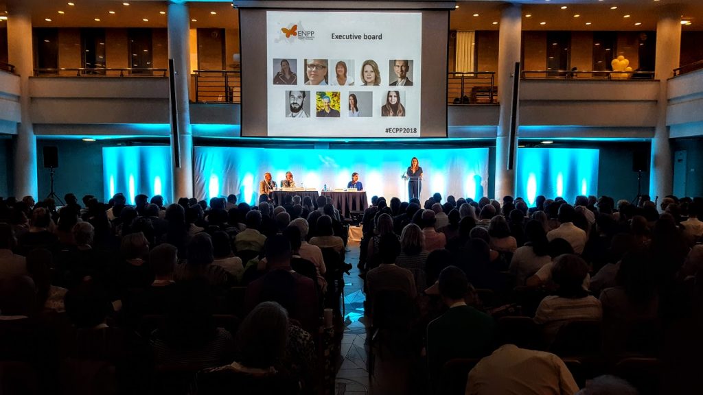ENPP President Dóra Guðmundsdóttir and the ENPP board (including Hein Zegers, rightmost on this slide) warmly welcome almost 1000 people from all over the world to the European Conference on Positive Psychology.